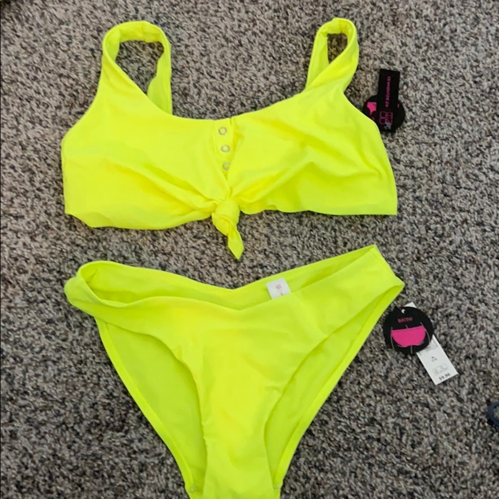 Never worn neon yellow bikini (new with tags)